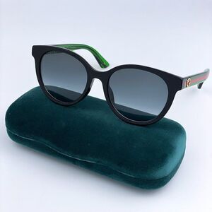 NEW GUCCI GG0702SKN 004 Black Colorful Grey Gradient Round Women Sunglasses